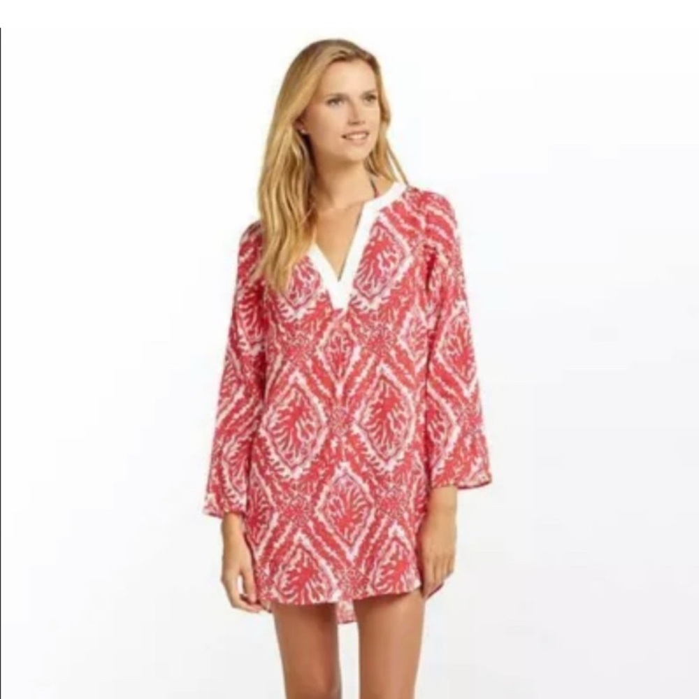 Lilly Pulitzer Ripley Coral Tunic Swim Coverup Size Large‎